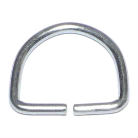 Midwest Fastener 1/8" x 1" Zinc Plated Steel D-Rings 15PK 68622